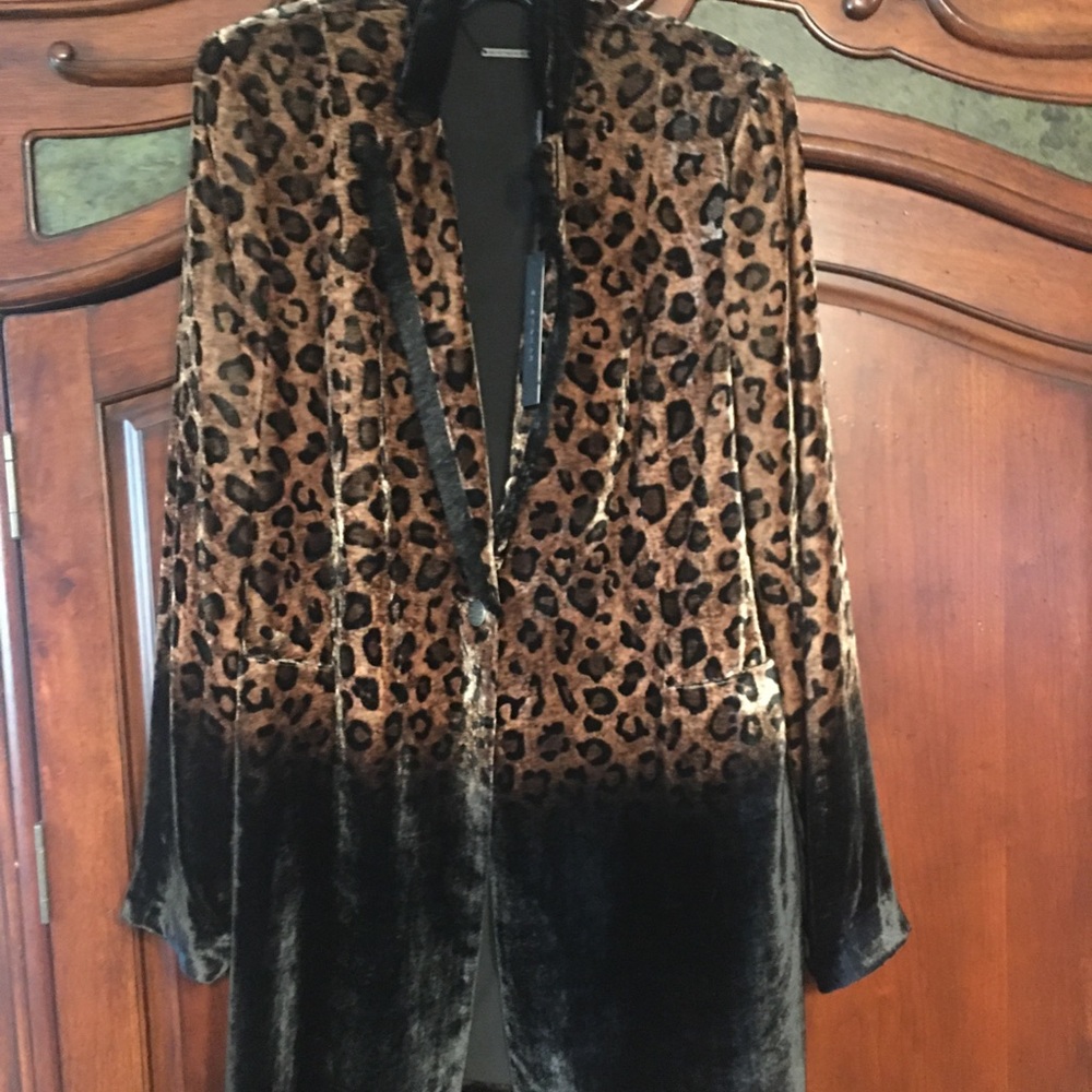 Elie Tahari Long Velvet Coat